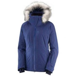 Kurtka narciarska damska Salomon Weekend+. Niebieskie kurtki sportowe damskie Salomon, na zimę, s, bez wzorów, z nylonu, bez ramiączek, bez kaptura, narciarskie. Za 782.00 zł.