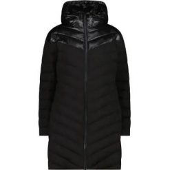 Cmp WOMAN LONG COAT długi płaszcz damski 100% poliester. Czarne płaszcze damskie CMP, bez wzorów, z poliesteru, bez kołnierzyka, bez kaptura. Za 478.00 zł.