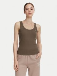 Guess Top V4YP06 K8RT2 Khaki Slim Fit. Brązowe topy damskie Guess, xs, z aplikacjami, z wiskozy, bez kołnierzyka, bez ramiączek. Za 154.99 zł.