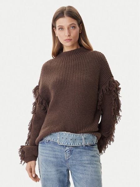 ONLY Sweter Molly 15363467 Brązowy Regular Fit. Brązowe swetry nierozpinane damskie ONLY, m, bez wzorów, z syntetyku, bez kołnierzyka, bez ramiączek. Za 119.99 zł.