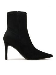 Guess Botki Richery2 FLFRY2 ESU10 Czarny. Czarne botki damskie Guess, z aplikacjami, ze skóry, bez obcasa, na szpilce, bez zapięcia. Za 759.99 zł.