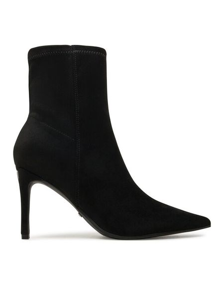 Guess Botki Richery2 FLFRY2 ESU10 Czarny. Czarne botki damskie Guess, z aplikacjami, ze skóry, bez obcasa, na szpilce, bez zapięcia. Za 759.99 zł.
