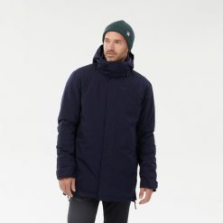 Parka turystyczna męska zimowa Quechua NH500 -10°C wodoodporna. Czarne parki męskie QUECHUA, na zimę, m, bez wzorów, z materiału, sportowe, bez kołnierzyka, bez kaptura. Za 449.99 zł.