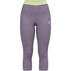 Legginsy termoaktywne 3/4 damskie ODLO Revelstoke PW 150 BL Bottom 3/4. Fioletowe legginsy damskie ODLO, bez wzorów, z materiału. Za 329.99 zł.