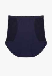 Granatowa Bezszwowa Bielizna modelująca Majtki High Waist Falawena. Niebieskia majtki damskie Renee. Za 9.99 zł.
