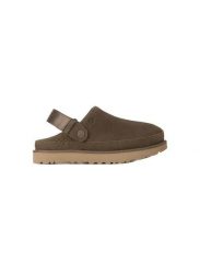 Damskie klapki Ugg Goldenstar clog 1138252-DNS. Brązowe klapki damskie UGG, na lato, bez wzorów, z materiału, eleganckie, z okrągłym noskiem, bez obcasa, bez zapięcia. Za 447.77 zł.