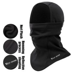 Czapka polarowa na wyprawy, skateboard, wiatroszczelna, czarna balaclava. Czarne czapki damskie WEST BIKING, na zimę, bez wzorów, z materiału, sportowe. Za 63.16 zł.