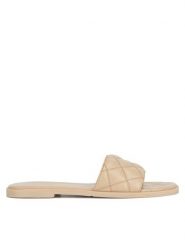 Badura Klapki HAPPY-08W3-086 Beżowy. Brązowe klapki damskie Badura, bez wzorów, ze skóry, bez obcasa, bez zapięcia. Za 179.99 zł.