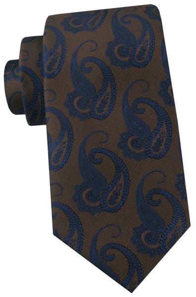 Krawat Męski - Angelo di Monti - Brąz, Paisley. Krawaty i muchy Angelo di Monti, bez wzorów, z tkaniny, eleganckie. Za 49.99 zł.