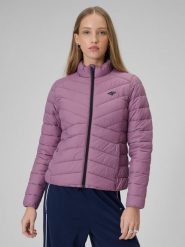 4F Kurtka z wypełnieniem syntetycznym damska - fioletowa S. Fioletowe kurtki sportowe damskie 4F, s, bez wzorów, z materiału, bez ramiączek, bez kaptura. Za 249.99 zł.