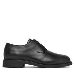 Półbuty Calvin Klein. Czarne buty wizytowe męskie Calvin Klein, bez wzorów, bez obcasa, bez zapięcia. Za 669.99 zł.