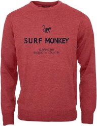 Bluza z okrągłym dekoltem z bawełny organicznej / dla dorosłych (czerwona). Czerwone bluzy damskie SURF MONKEY, l, bez wzorów, z bawełny, klasyczne, bez ramiączek, bez kaptura. Za 309.95 zł.