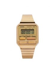 Casio Zegarek Vintage 80s A120WEG-9AEF Złoty. Żółte, cyfrowe zegarki męskie Casio, bez wzorów, złote. Za 309.99 zł.