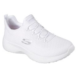 Buty do chodzenia damskie Skechers Dynamight. Białe obuwie sportowe damskie Skechers, bez wzorów, z materiału, bez zapięcia, trekkingowe. Za 361.00 zł.