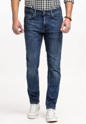 MUSTANG VEGAS SLIM MĘSKIE SPODNIE JEANSOWE JEANSY DŻINSY DENIM BLUE 1015045 5000 883, W35 L32. Niebieskie spodnie materiałowe męskie Mustang, bez wzorów, z bawełny, z standardowym stanem. Za 219.99 zł.