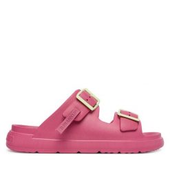 Sandały D.Franklin. Czerwone sandały damskie D.Franklin, bez wzorów, bez obcasa, na płaskiej podeszwie, bez zapięcia. Za 169.99 zł.