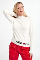 Sweter damski wełniany AERONAUTICA MILITARE. Swetry nierozpinane damskie Aeronautica Militare, xs, bez wzorów, z wełny, bez kołnierzyka, bez ramiączek. W wyprzedaży za 547.47 zł.