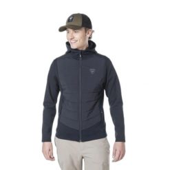 Kurtka z zamkiem błyskawicznym z kapturem Rossignol Classique Hybrid. Czarne kurtki sportowe męskie Rossignol, m, bez wzorów, z kapturem, narciarskie. Za 529.00 zł.