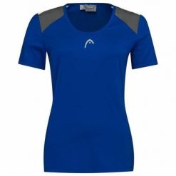 T-Shirt damski CLUB 22 Tech. Niebieskie koszulki sportowe damskie Head, bez wzorów, z poliesteru, bez ramiączek. W wyprzedaży za 115.50 zł.