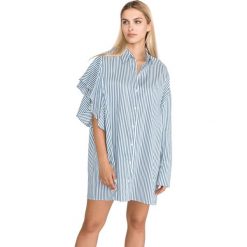 Pinko Alexia Sukienka Niebieski Biały. Białe sukienki damskie Pinko, s, bez wzorów, z bawełny, bez kołnierzyka, bez ramiączek, mini. Za 1,611.95 zł.