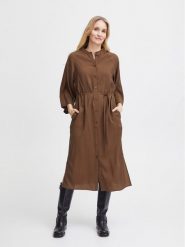 Fransa Sukienka koszulowa 20612435 Brązowy Relaxed Fit. Brązowe sukienki damskie Fransa, xxl, bez wzorów, z wiskozy, bez kołnierzyka, bez ramiączek, koszulowe. Za 349.99 zł.