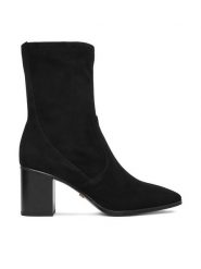 Gino Rossi Botki EO-TINA-1746 Czarny. Czarne botki damskie Gino Rossi, bez wzorów, ze skóry, bez obcasa, na słupku, bez zapięcia. Za 289.99 zł.