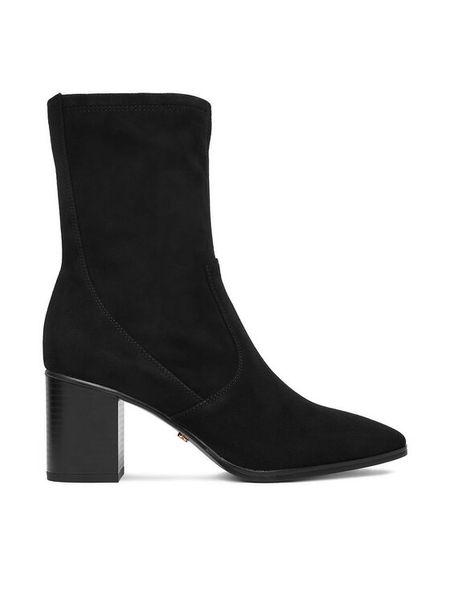 Gino Rossi Botki EO-TINA-1746 Czarny. Czarne botki damskie Gino Rossi, bez wzorów, ze skóry, bez obcasa, na słupku, bez zapięcia. Za 383.99 zł.