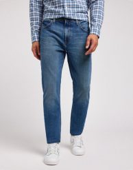 LEE MĘSKIE SPODNIE JEANSOWE AUSTIN INDIGO WALK 112349213 L733007774. Niebieskie jeansy męskie Lee, z jeansu. Za 229.99 zł.