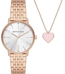 Zegarek Armani Exchange Damski Lola srebrna tarcza 36 mm (AX7145SET). Szare zegarki damskie Armani Exchange, srebrne. Za 552.99 zł.