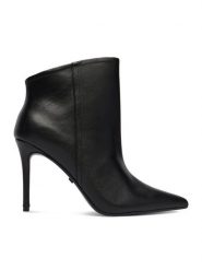 GINO ROSSI Botki EO-003X-3L401 Czarny. Czarne botki damskie Gino Rossi, bez wzorów, ze skóry, bez obcasa, na szpilce, bez zapięcia. Za 399.99 zł.