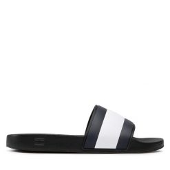 Klapki Tommy Hilfiger. Czarne klapki męskie Tommy Hilfiger, bez wzorów, bez zapięcia. Za 119.99 zł.