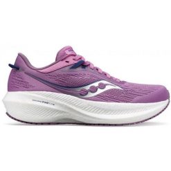 Buty do biegania damskie Saucony Triumph 21. Fioletowe obuwie sportowe damskie Saucony, bez wzorów, bez zapięcia, do biegania. Za 569.99 zł.