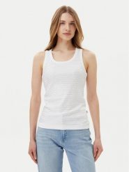 JOOP! Jeans Top Tunka 30046107 Biały Slim Fit. Białe topy damskie JOOP! Jeans, xs, bez wzorów, z bawełny, bez kołnierzyka, bez ramiączek. Za 159.99 zł.