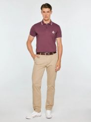 Koszulka męska polo bordowa seller 604. Czerwone koszulki sportowe męskie BIG STAR, l, bez wzorów, z bawełny, bez ramiączek. Za 139.99 zł.