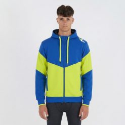 Slim Fit Bluza z Kapturem z Bawełny Playmaker. Niebieskie bluzy damskie ELPLAYER, m, bez wzorów, z bawełny, sportowe, bez ramiączek, z kapturem. Za 92.00 zł.