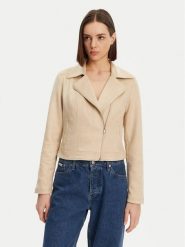 Noisy May Kurtka z imitacji skóry Abby 27033110 Beżowy Regular Fit. Brązowe kurtki damskie Noisy May, s, bez wzorów, ze skóry, bez kaptura. Za 159.99 zł.