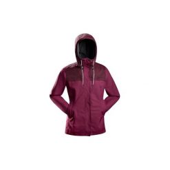 Kurtka turystyczna TRAVEL 100 3w1 damska. Niebieskie kurtki sportowe damskie FORCLAZ, s, bez wzorów, z materiału, bez ramiączek, bez kaptura, trekkingowe. Za 249.99 zł.