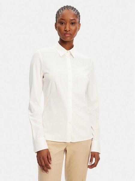 BOSS Koszula Bronta 50543691 Écru Extra Slim Fit. Koszule damskie Boss, bez wzorów, z bawełny, biznesowe, bez kołnierzyka, bez ramiączek. Za 669.99 zł.