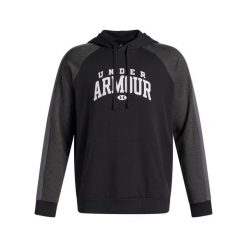 Bluza z kapturem Under Armour Rival Colorblock. Czarne bluzy sportowe męskie Under Armour, bez wzorów, z kapturem, na fitness i siłownię. Za 294.50 zł.