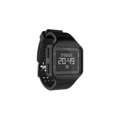 Sportowy zegarek W500+ M męski. Czarne zegarki męskie KALENJI, bez wzorów, z gumy, ze stali. Za 59.99 zł.