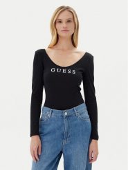 Guess Body O5RM08 KBBU1 Czarny Slim Fit. Czarne body Guess, z aplikacjami, z syntetyku. Za 159.99 zł.