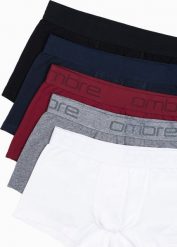 Ombre Bokserki męskie bawełniane - mix 5-pak U243 XXL. Bokserki męskie Ombre, bez wzorów, z bawełny. Za 49.99 zł.