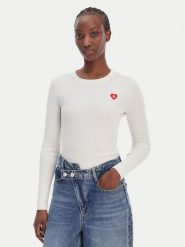 HUGO Sweter Sarpha 50554317 Beżowy Slim Fit. Brązowe swetry nierozpinane damskie Hugo, s, bez wzorów, z wiskozy, bez kołnierzyka, bez ramiączek. Za 629.99 zł.