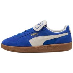 Buty Puma model 402350-01 unisex. Niebieskie obuwie trekkingowe damskie Puma, z materiału, bez zapięcia. Za 302.40 zł.