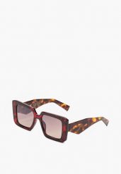 Czerwono-Brązowe Okulary Przeciwsłoneczne z Filtrem UV o Kwadratowym Kształcie Missarina. Czerwone okulary przeciwsłoneczne damskie Renee. Za 34.99 zł.