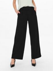 JDY Spodnie materiałowe Geggo 15208430 Czarny Wide Leg. Czarne spodnie materiałowe damskie JDY, bez wzorów, z materiału. Za 89.99 zł.