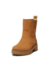 Buty zimowe damskie, Timberland Carnaby Cool Wrmpullon WR. Brązowe obuwie trekkingowe damskie Timberland, z materiału, bez zapięcia. Za 649.99 zł.