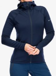 Bluza z kapturem damska Montane Fury Hoodie. Niebieskie bluzy damskie Montane, l, bez wzorów, z materiału, bez ramiączek, z kapturem. Za 413.59 zł.