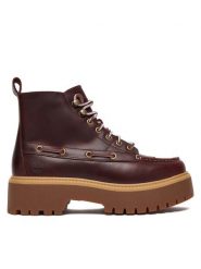 Timberland Trzewiki Stone Street Mid TB0A27YZEIW1 Bordowy. Czerwone botki damskie Timberland, bez wzorów, ze skóry, street, bez obcasa, na płaskiej podeszwie, bez zapięcia. Za 799.99 zł.