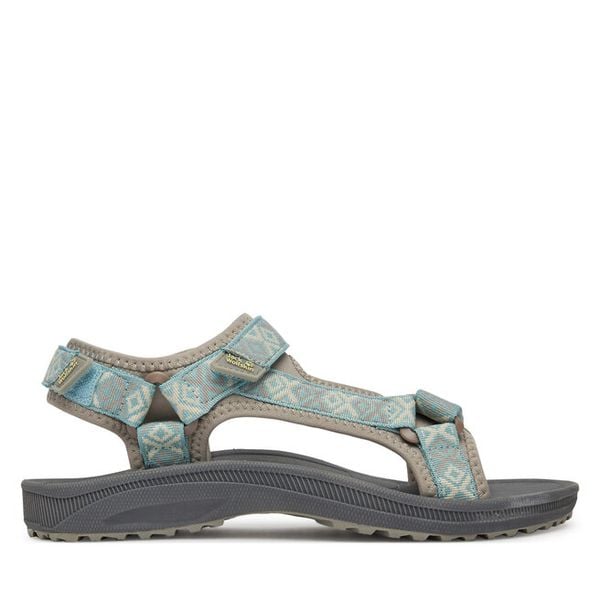 Sandały Jack Wolfskin. Zielone sandały damskie Jack Wolfskin, bez wzorów, bez obcasa, bez zapięcia. Za 299.99 zł.